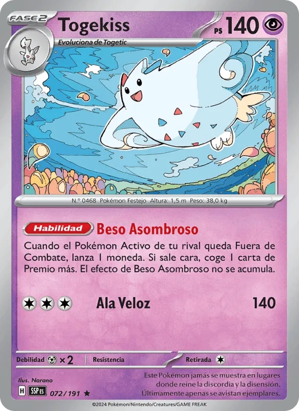 Togekiss · Chispas Fulgurantes 072/191