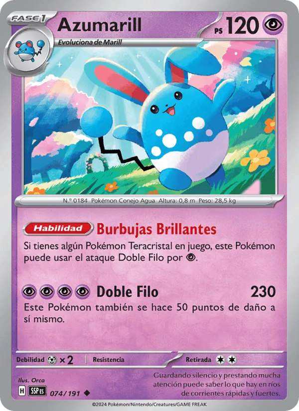 Azumarill · Chispas Fulgurantes 074/191