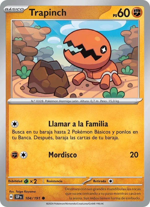 Trapinch · Chispas Fulgurantes 104/191