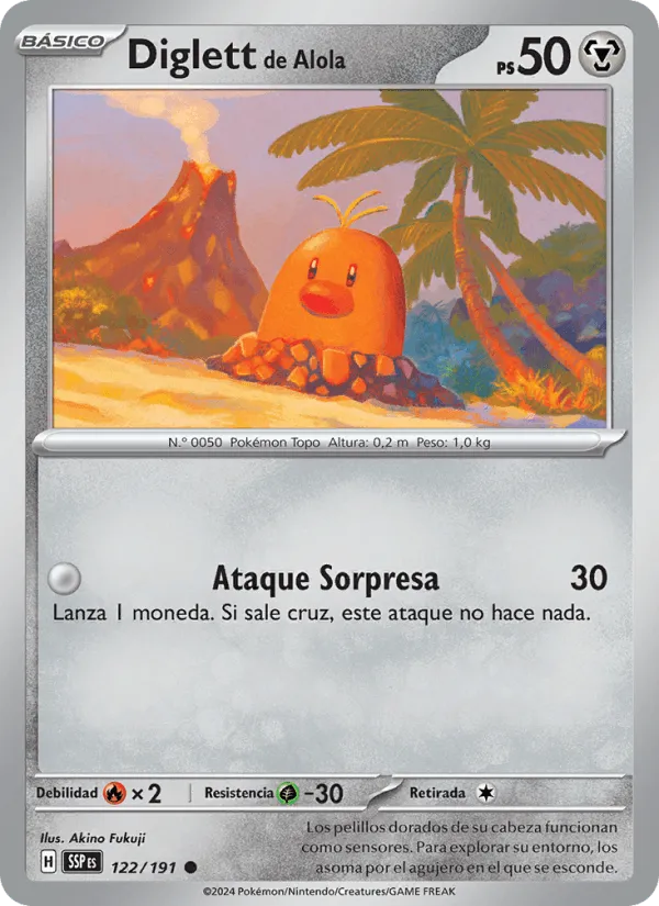 Diglett de Alola · Chispas Fulgurantes 122/191