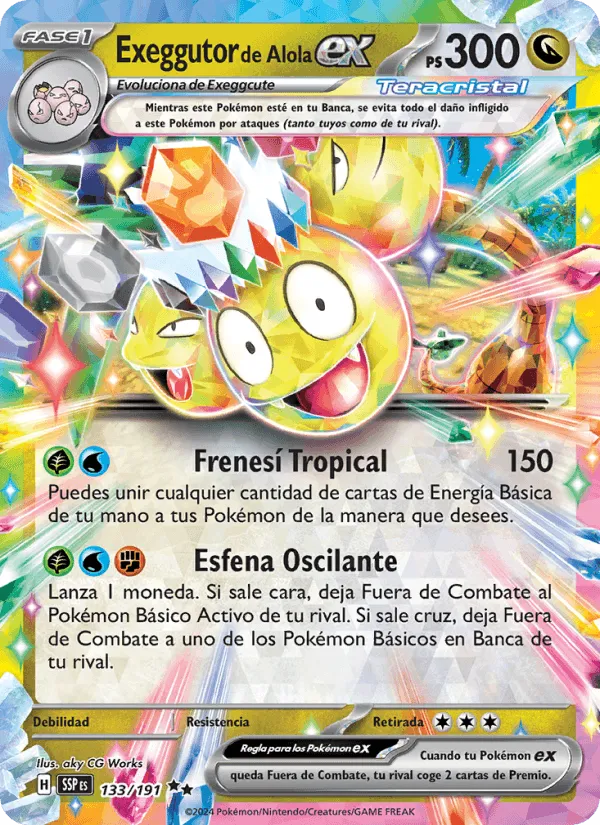 Exeggutor de Alola ex · Chispas Fulgurantes 133/191