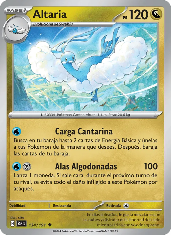 Altaria · Chispas Fulgurantes 134/191