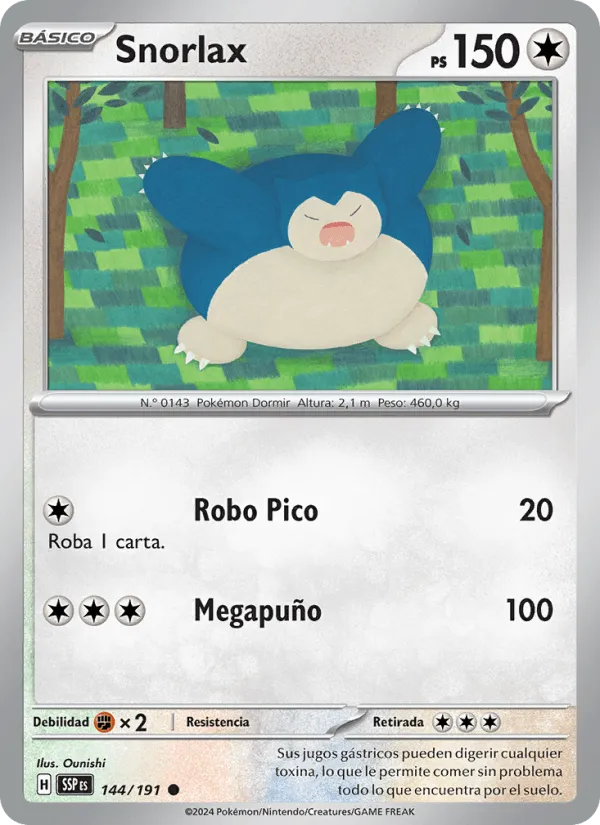Snorlax · Chispas Fulgurantes 144/191