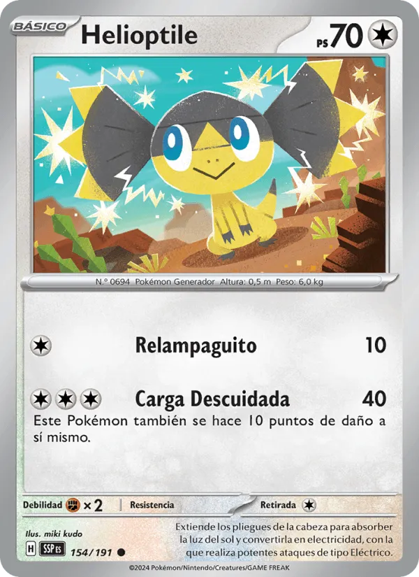 Helioptile · Chispas Fulgurantes 154/191