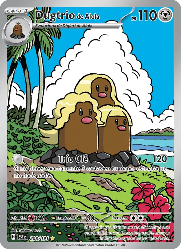 Dugtrio de Alola · Chispas Fulgurantes 208/191