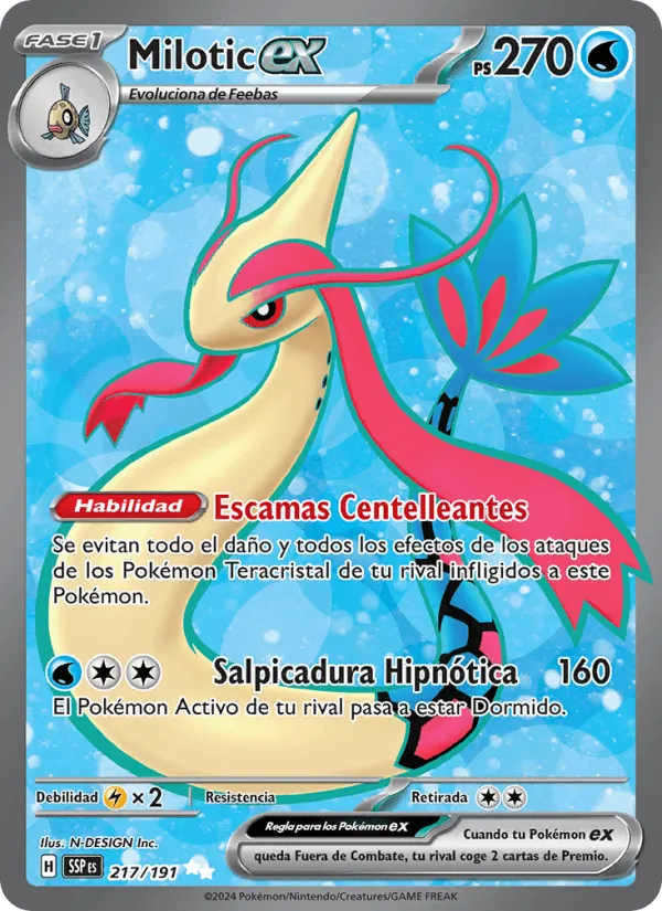 Milotic ex · Chispas Fulgurantes 217/191