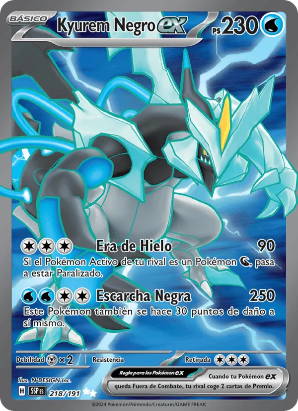Kyurem Negro ex · Chispas Fulgurantes 218/191