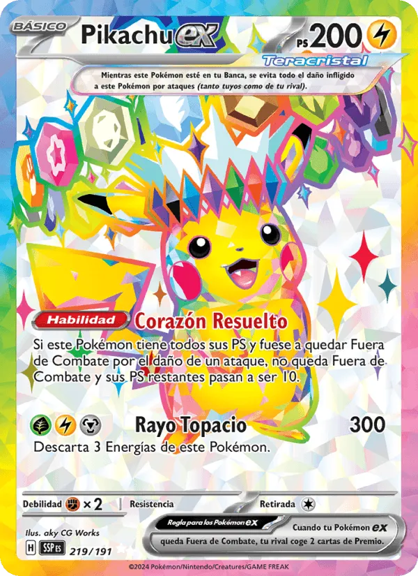 Pikachu ex · Chispas Fulgurantes 219/191