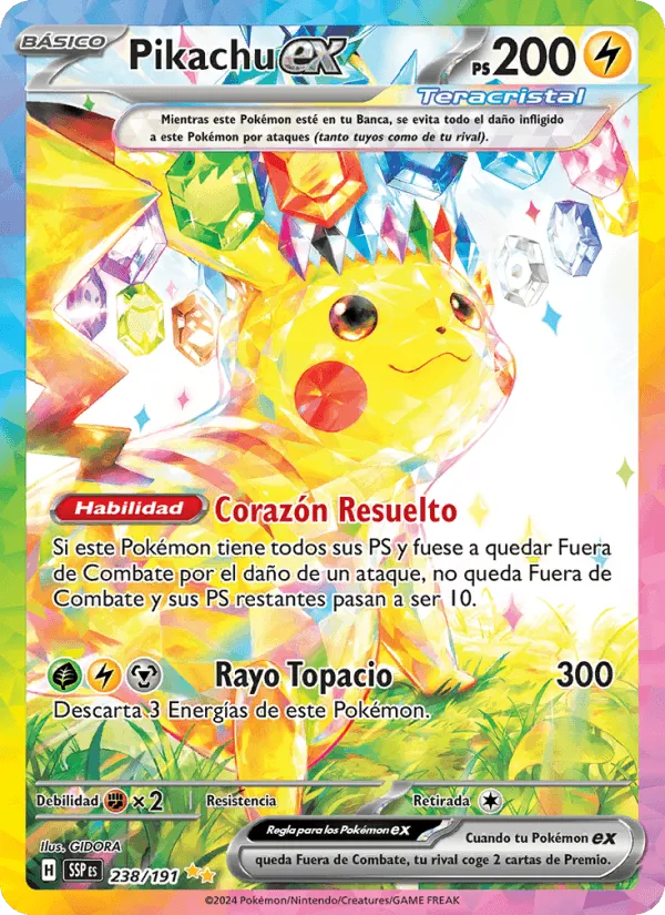 Pikachu ex · Chispas Fulgurantes 238/191