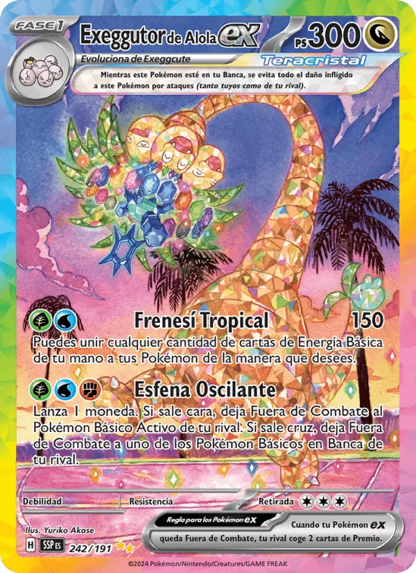 Exeggutor de Alola ex · Chispas Fulgurantes 242/191