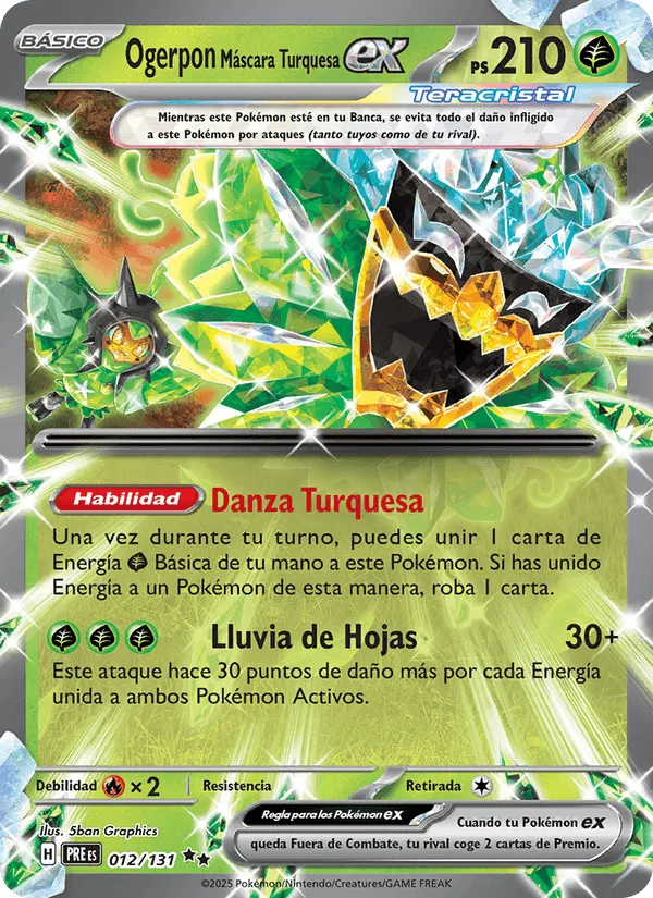 Ogerpon Máscara Turquesa ex · Evoluciones Prismáticas 012/131