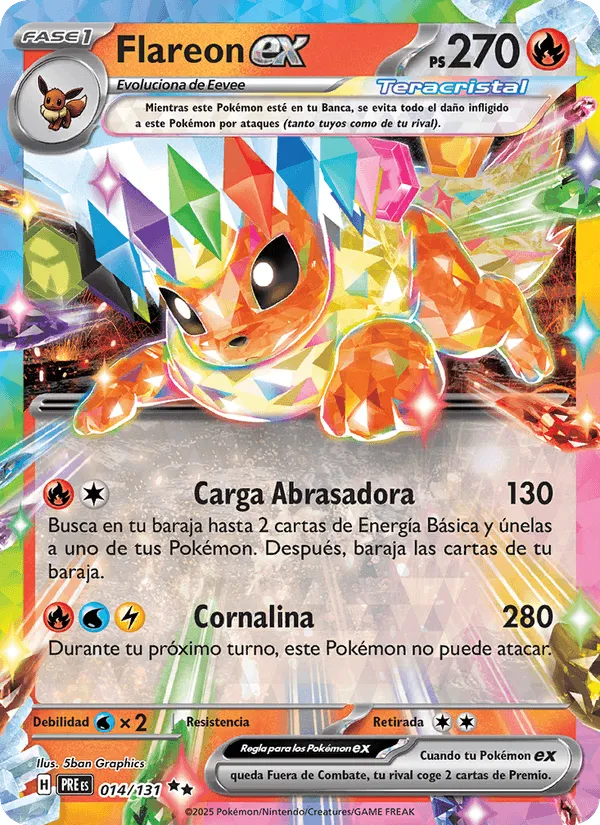 Flareon ex · Evoluciones Prismáticas 014/131