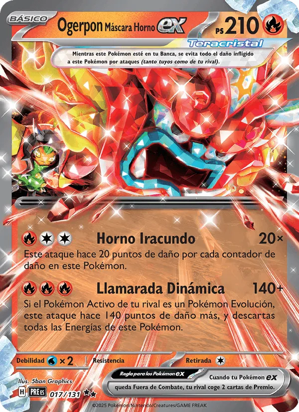 Ogerpon Máscara Horno ex · Evoluciones Prismáticas 017/131