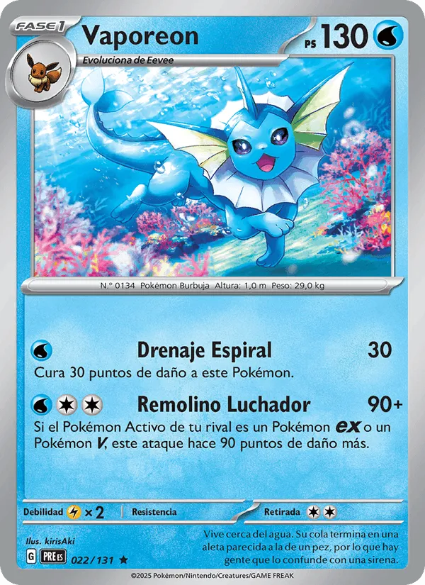 Vaporeon · Evoluciones Prismáticas 022/131