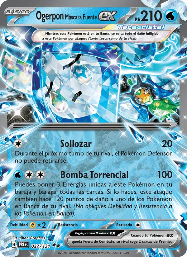 Ogerpon Máscara Fuente ex · Evoluciones Prismáticas 027/131
