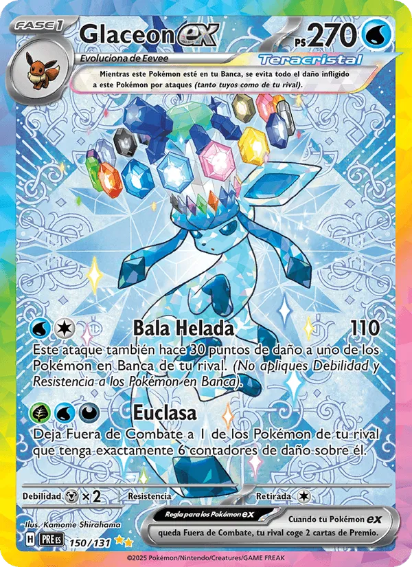 Glaceon ex · Evoluciones Prismáticas 150/131
