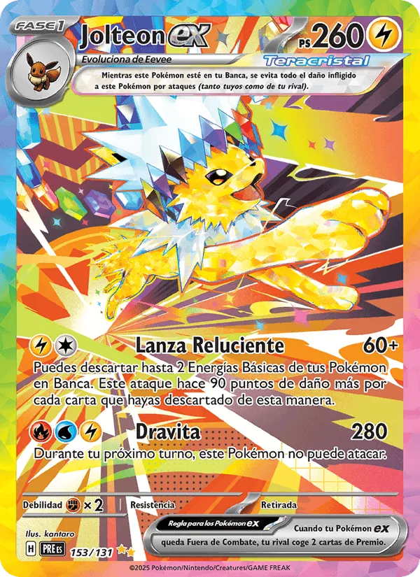 Jolteon ex · Evoluciones Prismáticas 153/131