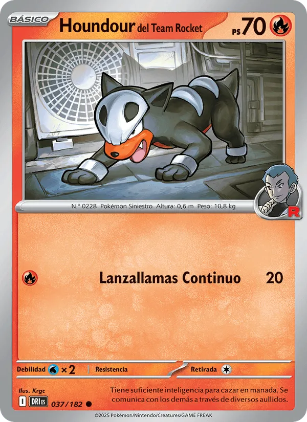 Houndour del Team Rocket · Rivales Predestinados 037/182