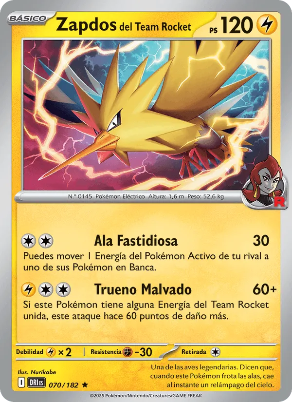 Zapdos del Team Rocket · Rivales Predestinados 070/182
