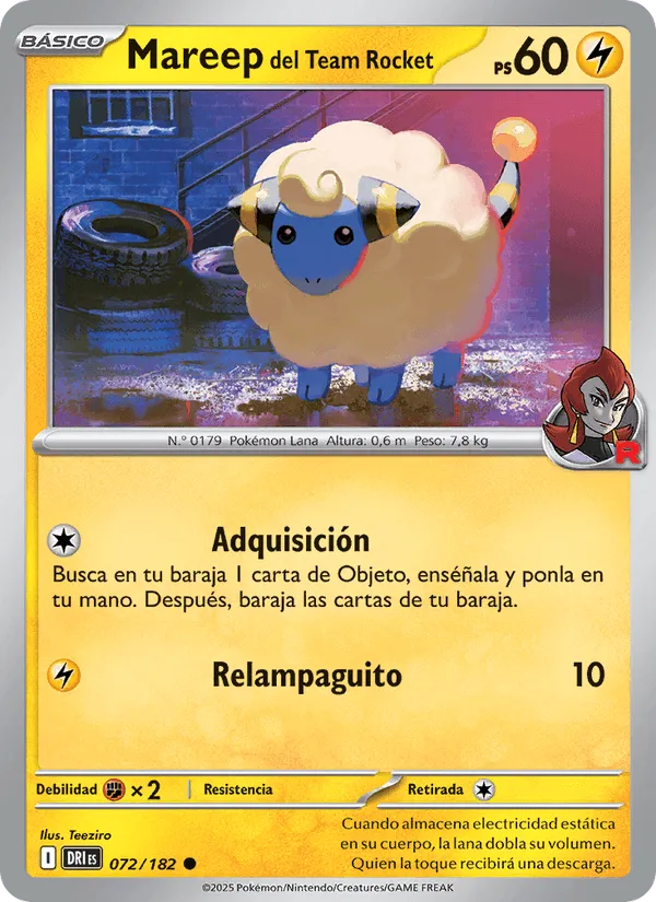 Mareep del Team Rocket · Rivales Predestinados 072/182
