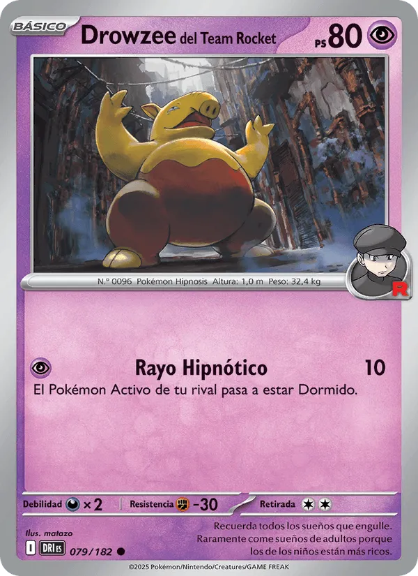 Drowzee del Team Rocket · Rivales Predestinados 079/182