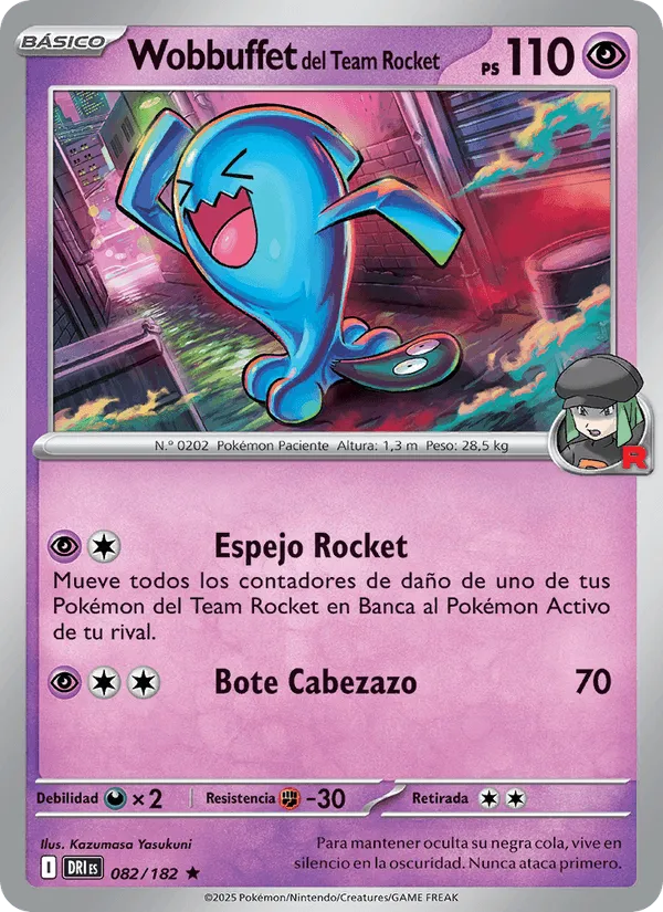 Wobbuffet del Team Rocket · Rivales Predestinados 082/182
