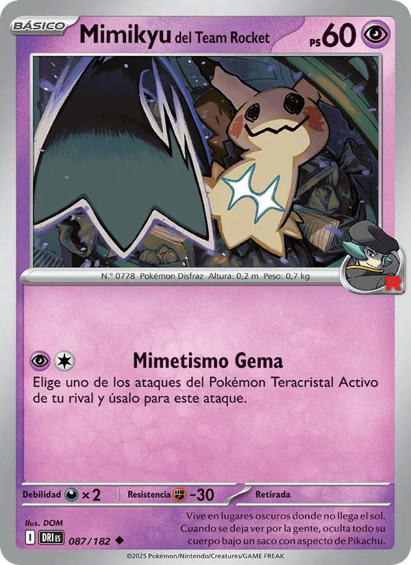 Mimikyu del Team Rocket · Rivales Predestinados 087/182