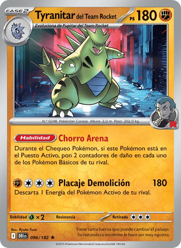 Tyranitar del Team Rocket · Rivales Predestinados 096/182