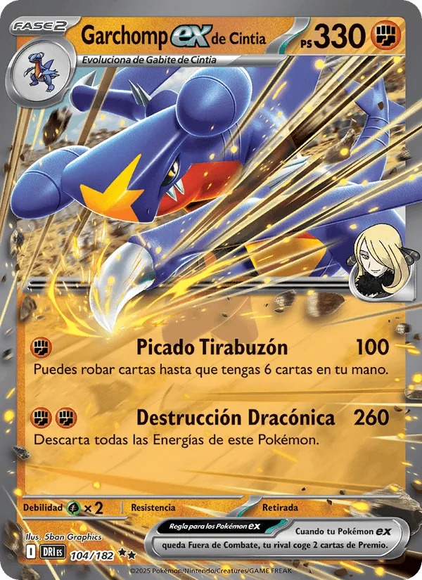 Garchomp ex de Cintia · Rivales Predestinados 104/182