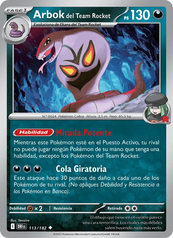 Arbok del Team Rocket · Rivales Predestinados 113/182