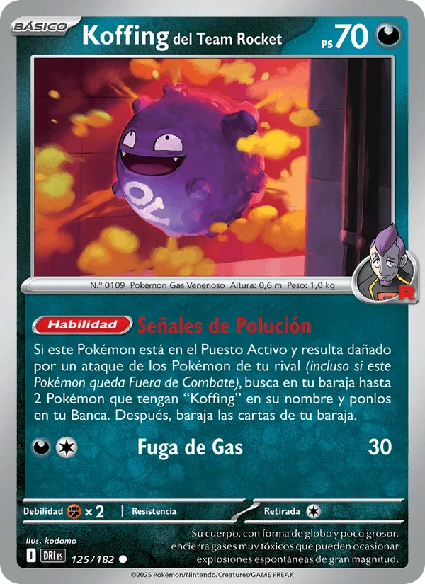 Koffing del Team Rocket · Rivales Predestinados 125/182