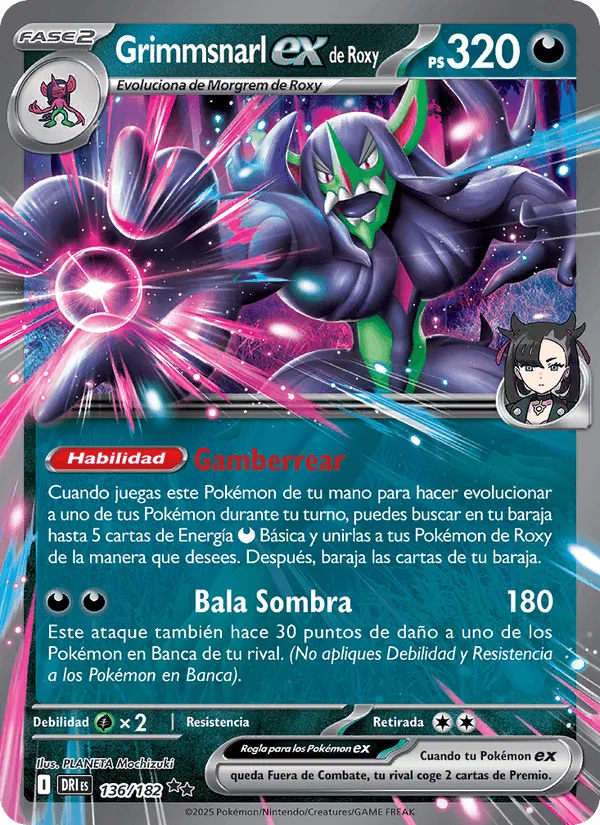 Grimmsnarl ex de Roxy · Rivales Predestinados 136/182