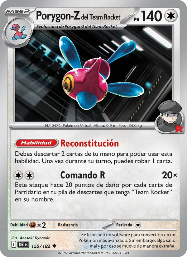 Porygon-Z del Team Rocket · Rivales Predestinados 155/182