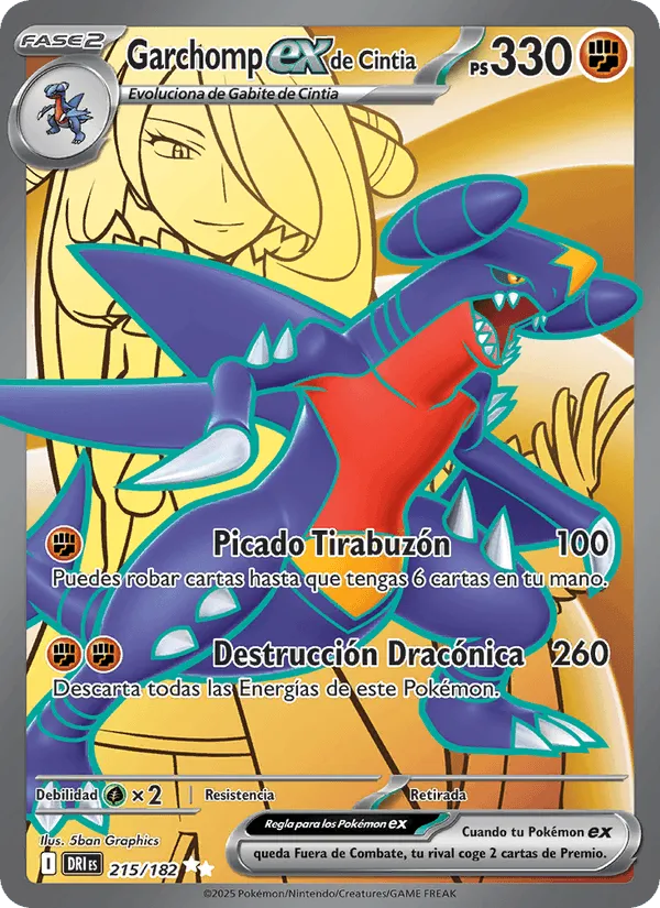 Garchomp ex de Cintia · Rivales Predestinados 215/182