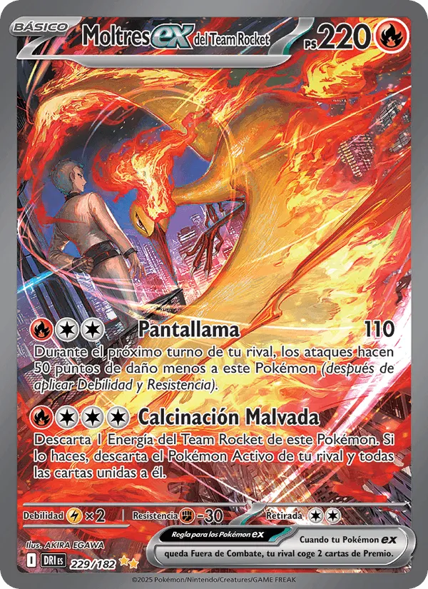 Moltres ex del Team Rocket · Rivales Predestinados 229/182