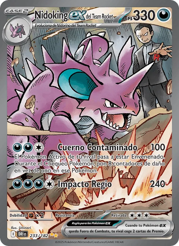 Nidoking ex del Team Rocket · Rivales Predestinados 233/182