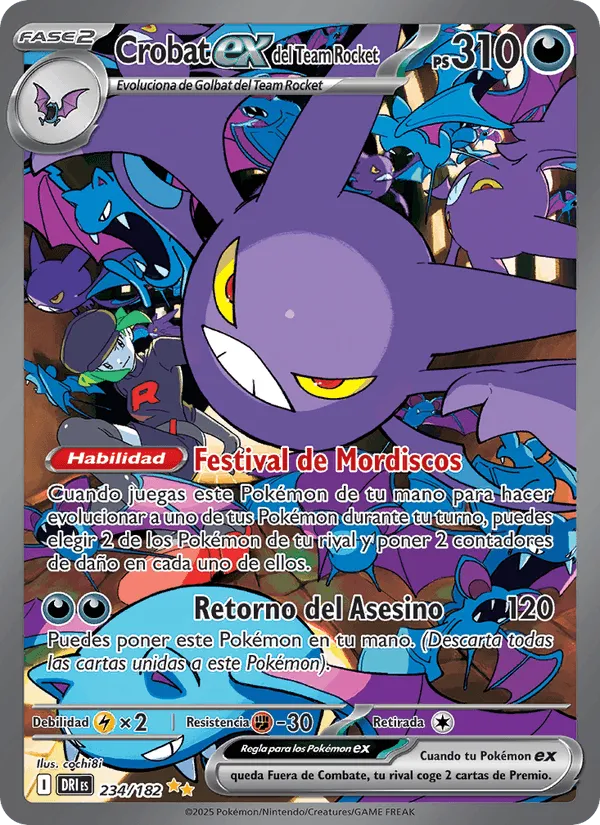 Crobat ex del Team Rocket · Rivales Predestinados 234/182