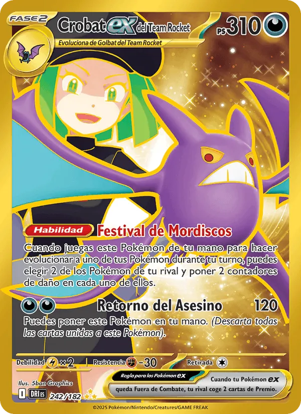 Crobat ex del Team Rocket · Rivales Predestinados 242/182