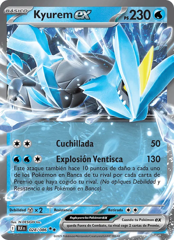 Kyurem ex · Fulgor Negro 028/86