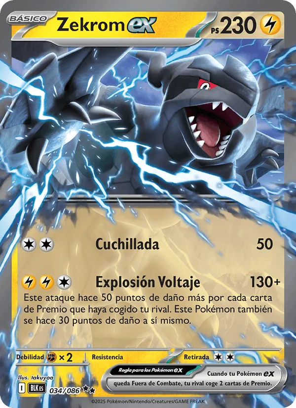 Zekrom ex · Fulgor Negro 034/86
