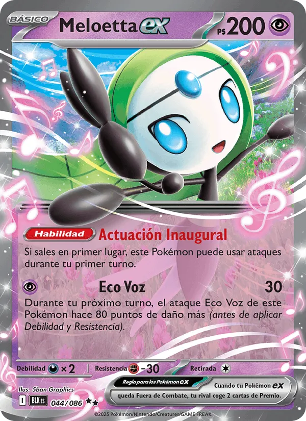 Meloetta ex · Fulgor Negro 044/86