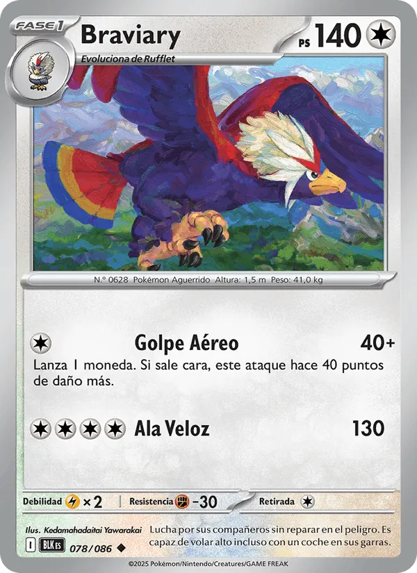 Braviary · Fulgor Negro 078/86