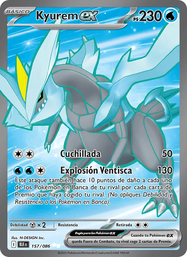Kyurem ex · Fulgor Negro 157/86