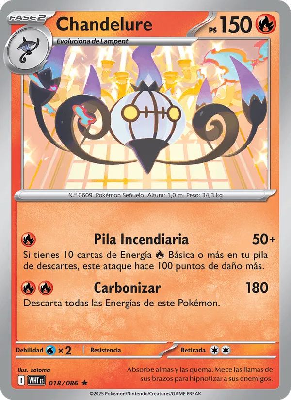 Chandelure · Llama Blanca 018/86