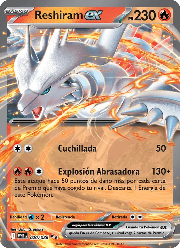 Reshiram ex · Llama Blanca 020/86