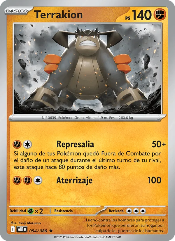 Terrakion · Llama Blanca 054/86