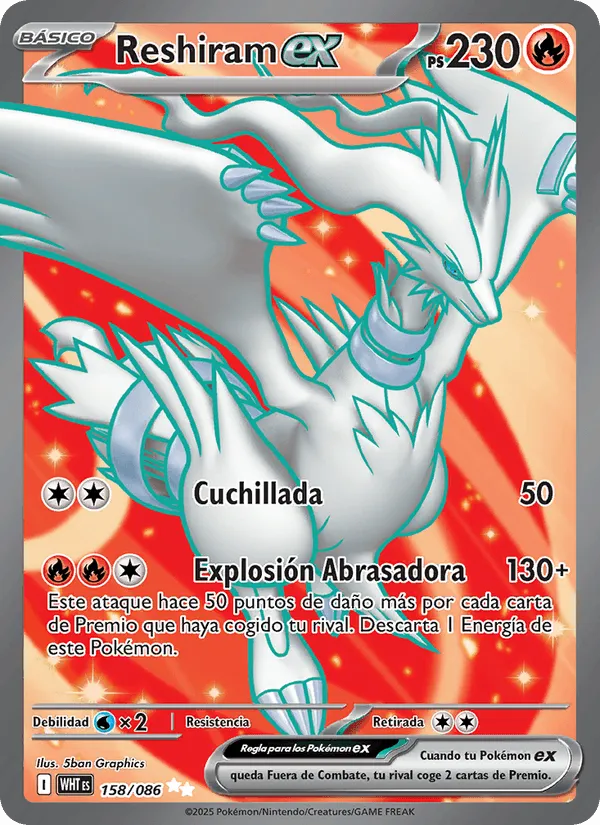 Reshiram ex · Llama Blanca 158/86