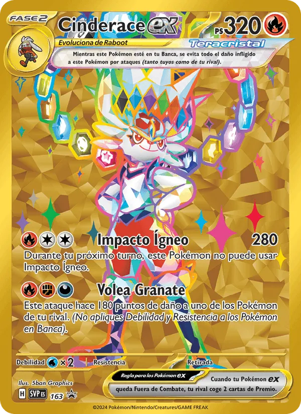 Cinderace ex · SVP Black Star Promos 163/225