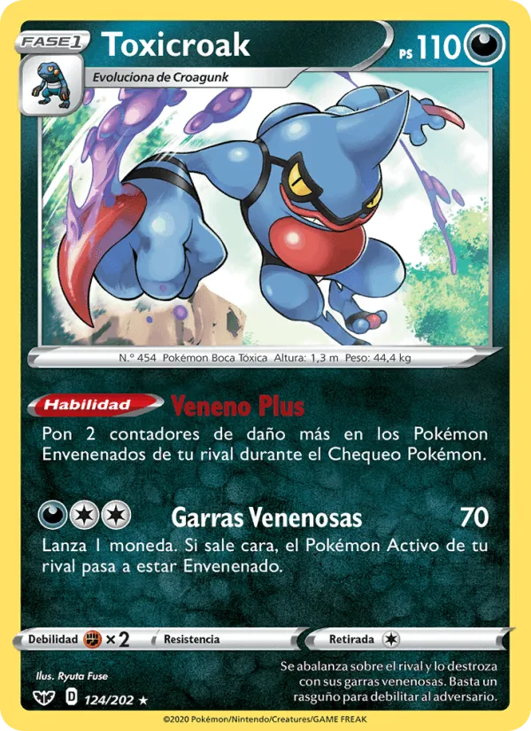 Toxicroak · Espada y Escudo 124/202