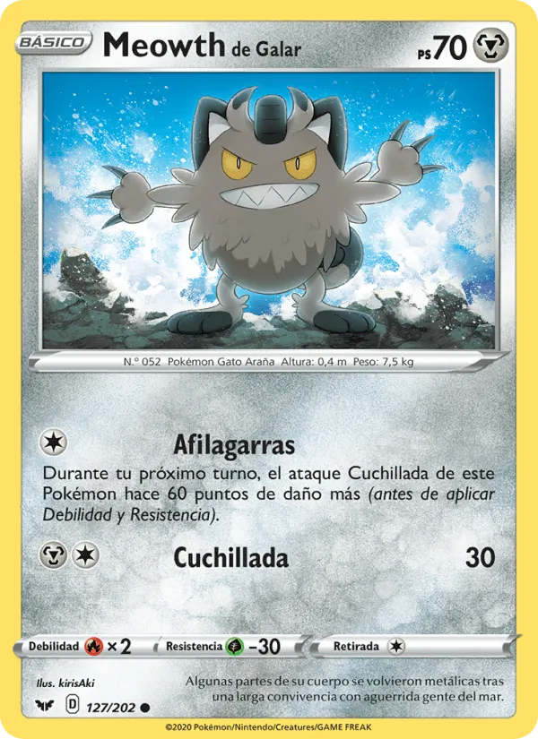 Meowth de Galar · Espada y Escudo 127/202